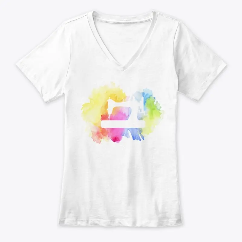 Sewing Machine Cutout Rainbow Watercolor