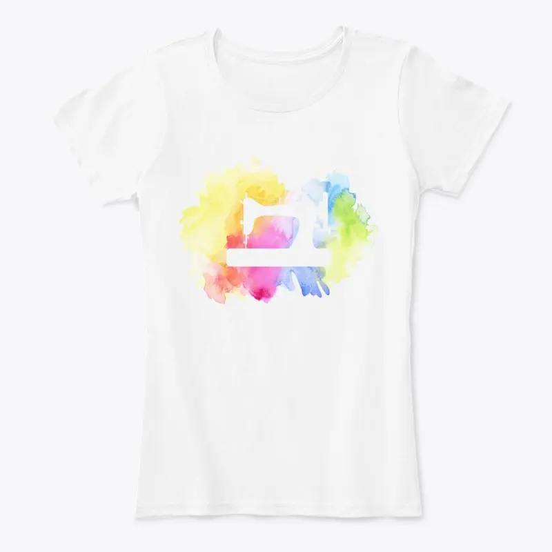 Sewing Machine Cutout Rainbow Watercolor